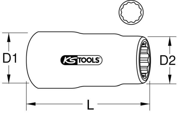 KS TOOLS Hylsyavain 117.1091